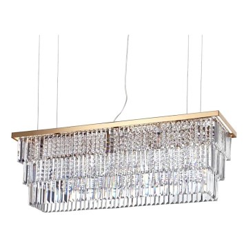 Ideal Lux - Żyrandol kryształowy na lince MARTINEZ 8xE14/40W/230V złoty