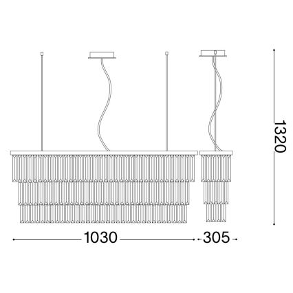 Ideal Lux - Żyrandol kryształowy na lince MARTINEZ 8xE14/40W/230V złoty