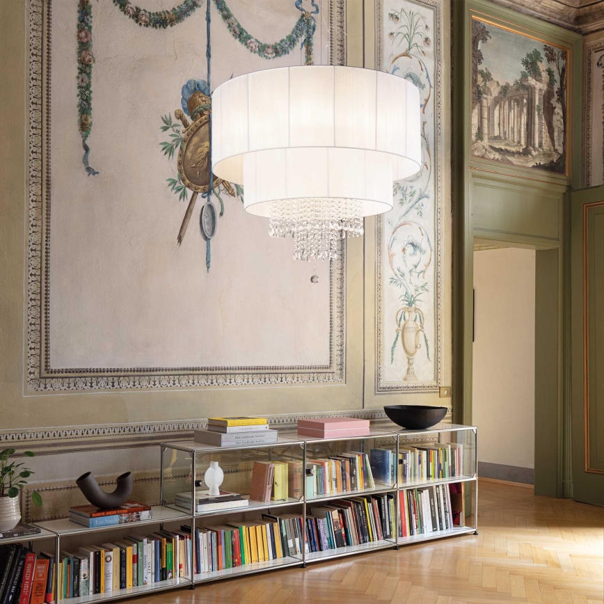 Ideal Lux - Żyrandol kryształowy na lince OPERA 10xE27/60W/230V śr. 90 cm biały