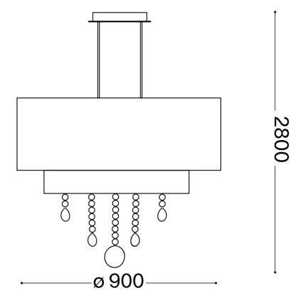Ideal Lux - Żyrandol kryształowy na lince OPERA 10xE27/60W/230V śr. 90 cm biały