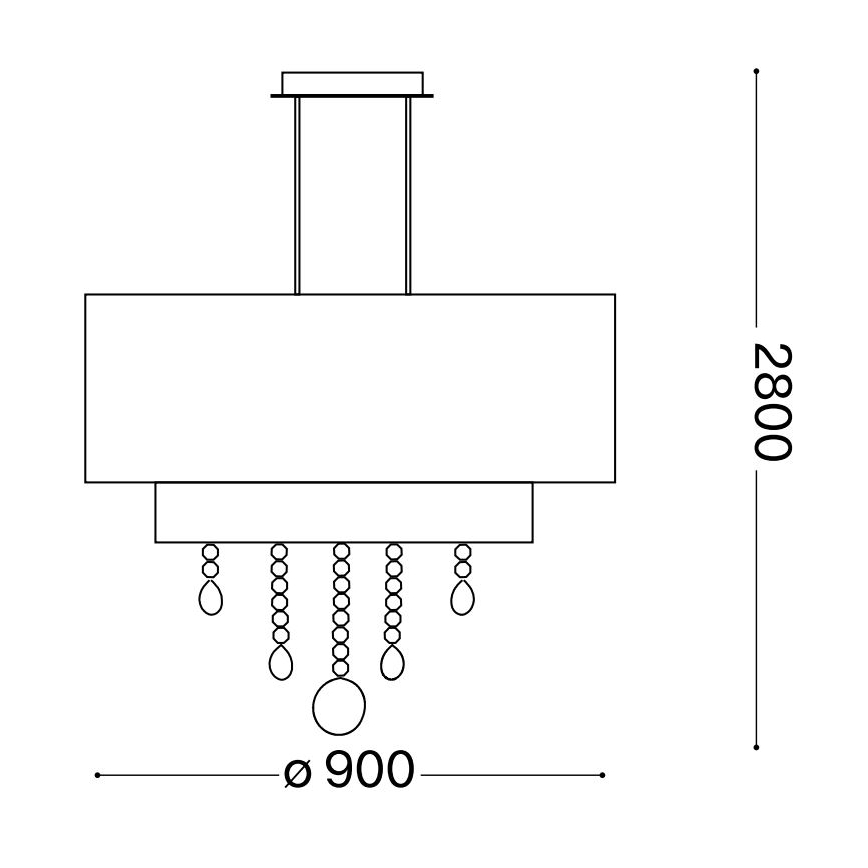 Ideal Lux - Żyrandol kryształowy na lince OPERA 10xE27/60W/230V śr. 90 cm biały