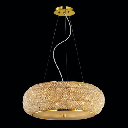 Ideal Lux - Żyrandol kryształowy na lince PASHA 10xE14/40W/230V śr. 55 cm złoty