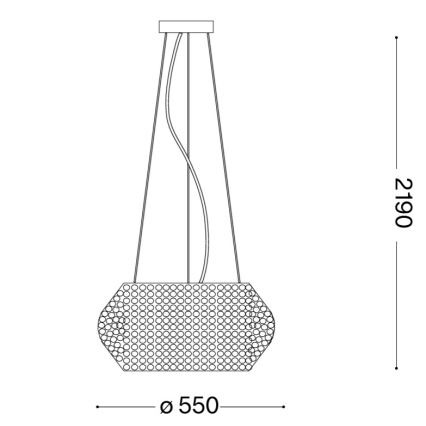 Ideal Lux - Żyrandol kryształowy na lince PASHA 10xE14/40W/230V śr. 55 cm złoty