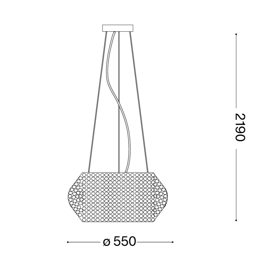 Ideal Lux - Żyrandol kryształowy na lince PASHA 10xE14/40W/230V śr. 55 cm złoty