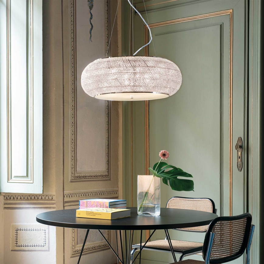 Ideal Lux - Żyrandol kryształowy na lince PASHA 14xE14/40W/230V śr. 65 cm chrom błyszczący