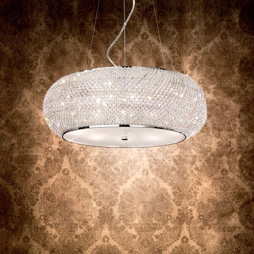 Ideal Lux - Żyrandol kryształowy na lince PASHA 14xE14/40W/230V śr. 65 cm chrom błyszczący