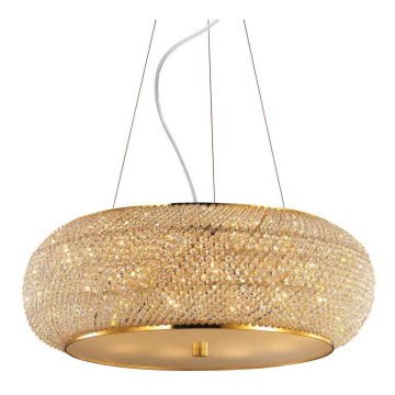 Ideal Lux - Żyrandol kryształowy na lince PASHA 14xE14/40W/230V śr. 65 cm złoty
