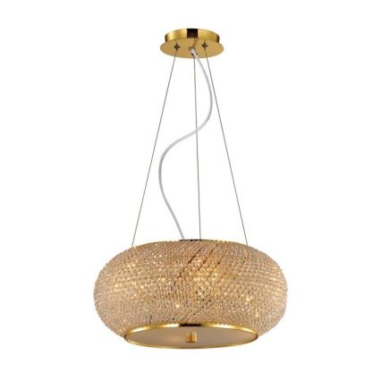 Ideal Lux - Żyrandol kryształowy na lince PASHA 14xE14/40W/230V śr. 65 cm złoty