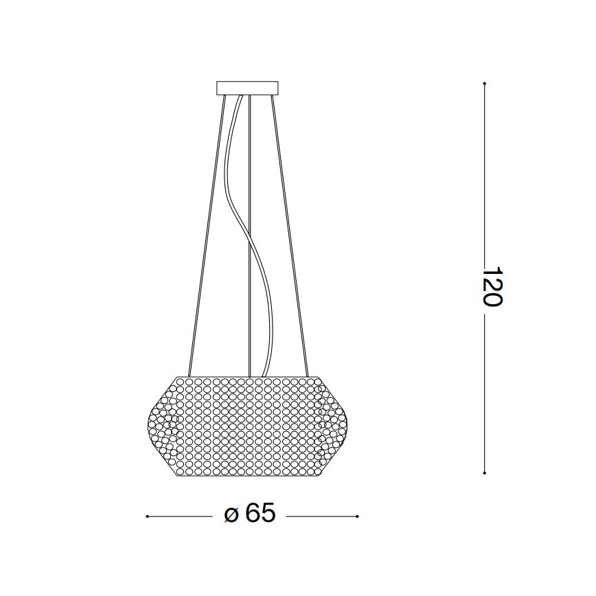 Ideal Lux - Żyrandol kryształowy na lince PASHA 14xE14/40W/230V śr. 65 cm złoty