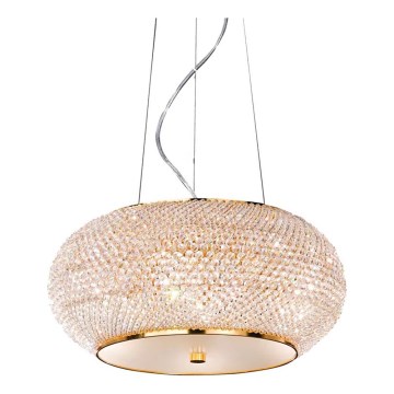 Ideal Lux - Żyrandol kryształowy na lince PASHA 6xE14/40W/230V śr. 40 cm złoty