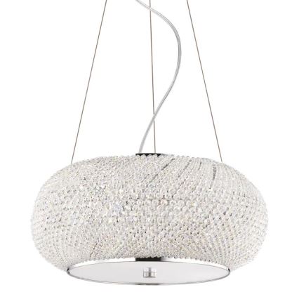 Ideal Lux - Żyrandol kryształowy na lince PASHA 6xE14/40W/230V śr. 40 cm chrom błyszczący
