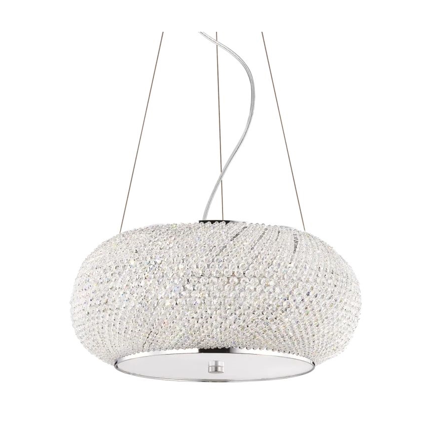 Ideal Lux - Żyrandol kryształowy na lince PASHA 6xE14/40W/230V śr. 40 cm chrom błyszczący