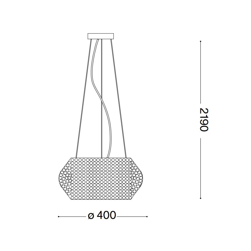 Ideal Lux - Żyrandol kryształowy na lince PASHA 6xE14/40W/230V śr. 40 cm chrom błyszczący