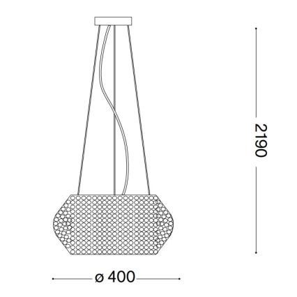 Ideal Lux - Żyrandol kryształowy na lince PASHA 6xE14/40W/230V śr. 40 cm złoty
