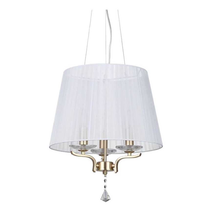 Ideal Lux - Żyrandol kryształowy na lince PEGASO 3xE14/28W/230V śr. 40 cm złoty