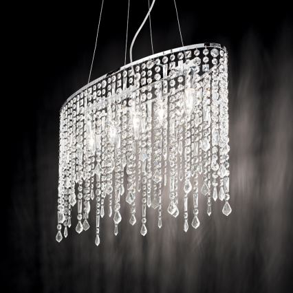 Ideal Lux - Żyrandol kryształowy na lince RAIN 5xE14/40W/230V przezroczysty