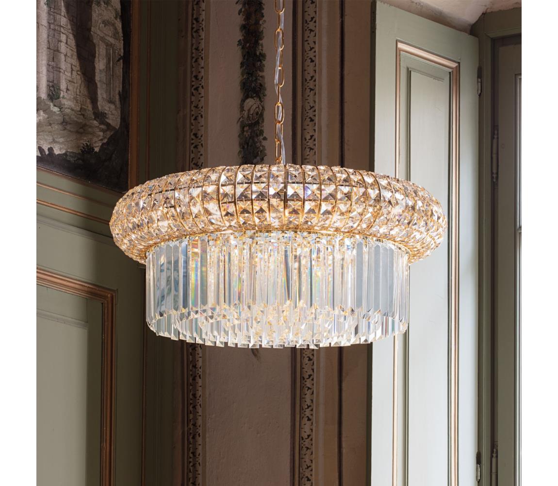 Ideal Lux - Żyrandol kryształowy na łańcuchu NABUCCO 12xE14/40W/230V śr. 60 cm złoty