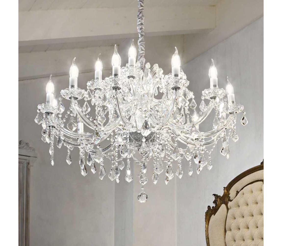 Ideal Lux - Żyrandol kryształowy na łańcuchu NAPOLEON 18xE14/40W/230V śr. 96 cm chrom