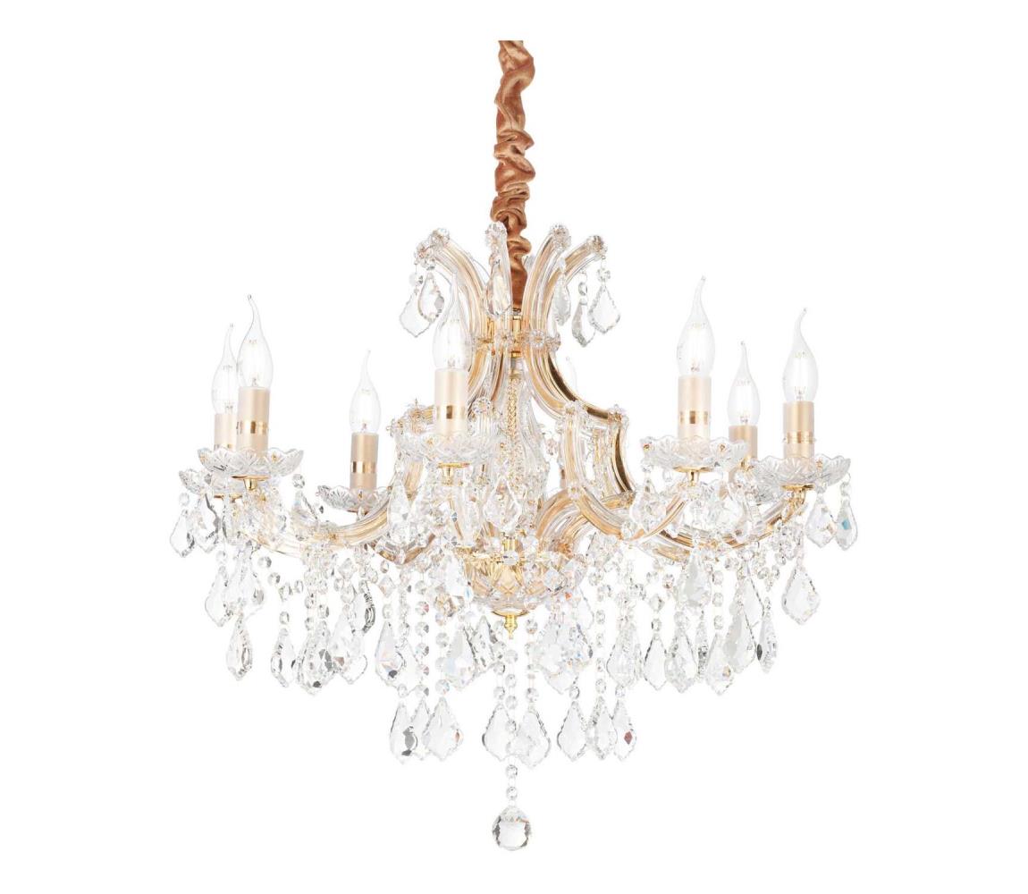 Ideal Lux - Żyrandol kryształowy na łańcuchu NAPOLEON 8xE14/40W/230V śr. 67 cm złoty