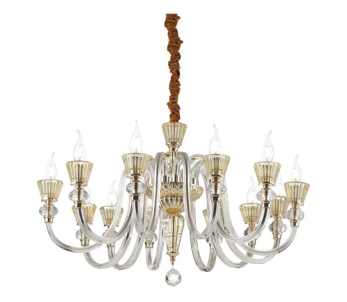 Ideal Lux - Żyrandol kryształowy na łańcuchu STRAUSS 12xE14/40W/230V śr. 84,5 cm mosiądz