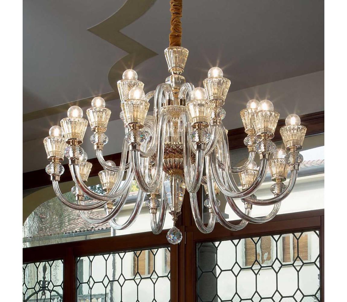 Ideal Lux - Żyrandol kryształowy na łańcuchu STRAUSS 18xE14/40W/230V śr. 85 cm mosiądz