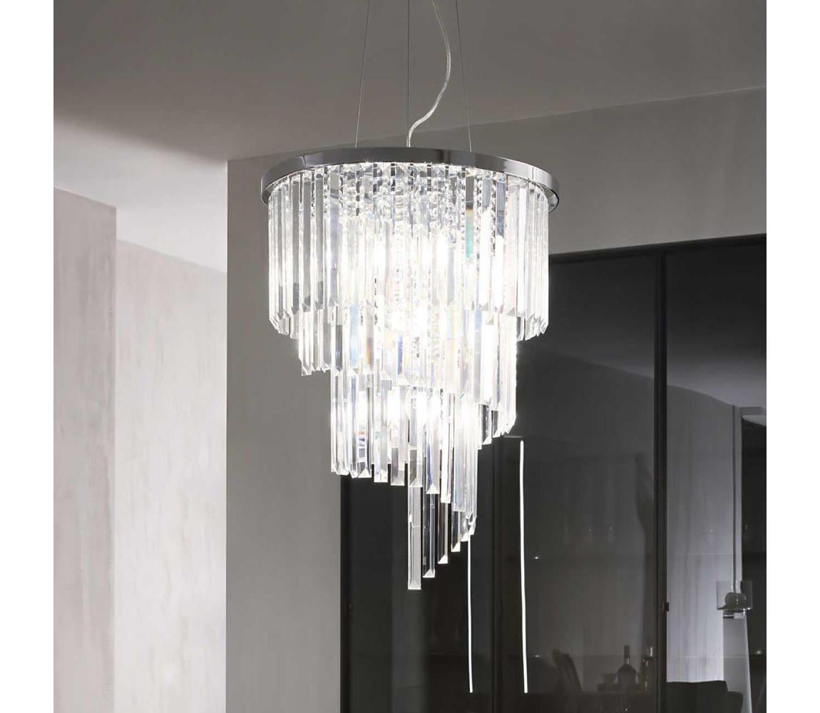 Ideal Lux - Żyrandol kryształowy na lince CARLTON 12xE14/40W/230V śr. 50 cm chrom