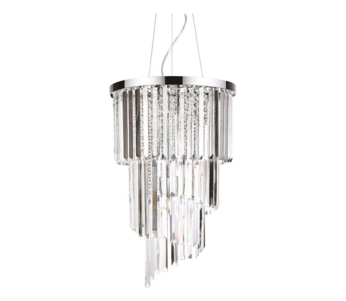 Ideal Lux-Żyrandol kryształowy na lince CARLTON 8xE14/40W/230V śr. 40cm chrom błyszczący