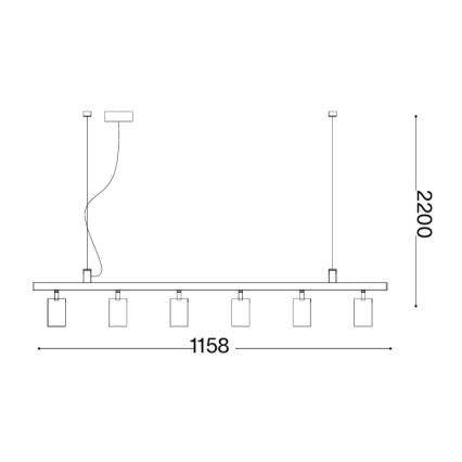 Ideal Lux - Żyrandol LED na lince DYNAMITE 6xGU10/7W/230V CRI 90 czarny
