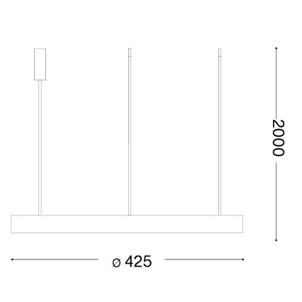 Ideal Lux - Żyrandol LED na lince GEMINI LED/36W/230V 4000K śr. 42,5 cm CRI 90 czarny