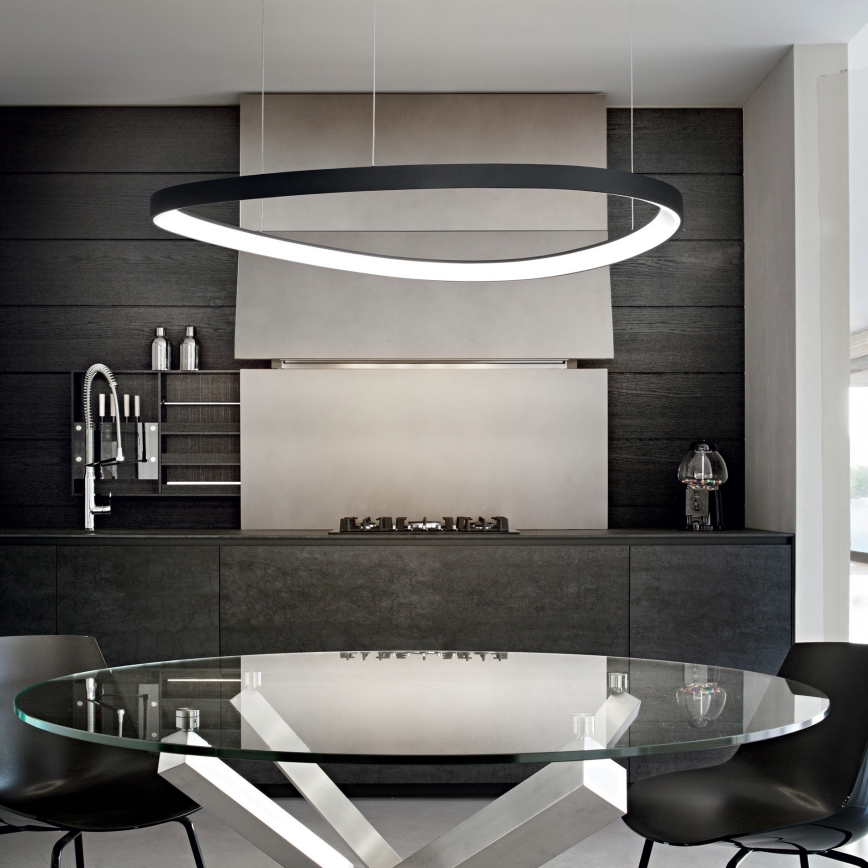 Ideal Lux - Żyrandol LED na lince GEMINI LED/78W/230V 2700K śr. 105 cm CRI 90 czarny