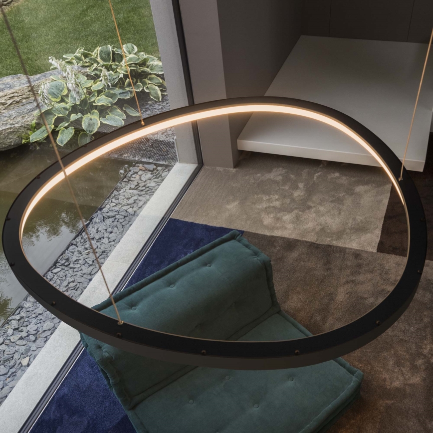 Ideal Lux - Żyrandol LED na lince GEMINI LED/78W/230V 2700K śr. 105 cm CRI 90 czarny