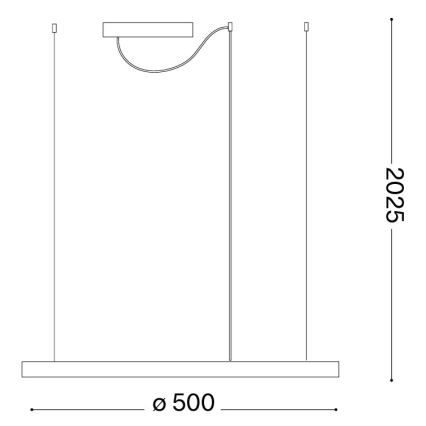 Ideal Lux - LED żyrandol na lince ORACLE SLIM LED/29W/230V 3000K CRI 90 Ø 50 cm złoty