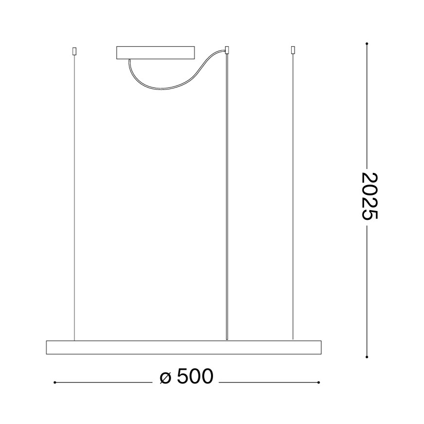 Ideal Lux - LED żyrandol na lince ORACLE SLIM LED/29W/230V 3000K CRI 90 Ø 50 cm złoty