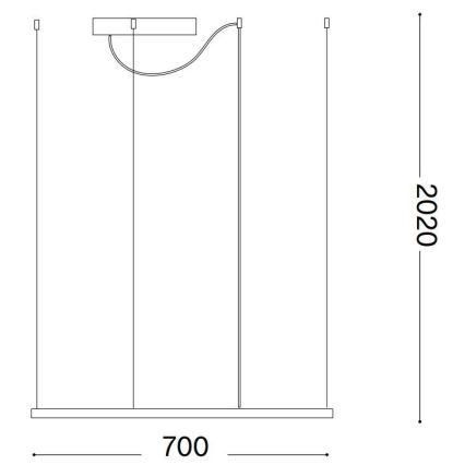 Ideal Lux - LED lampa wisząca na linkach ORACLE SLIM LED/44W/230V 3000K CRI 90 70x70 cm biały