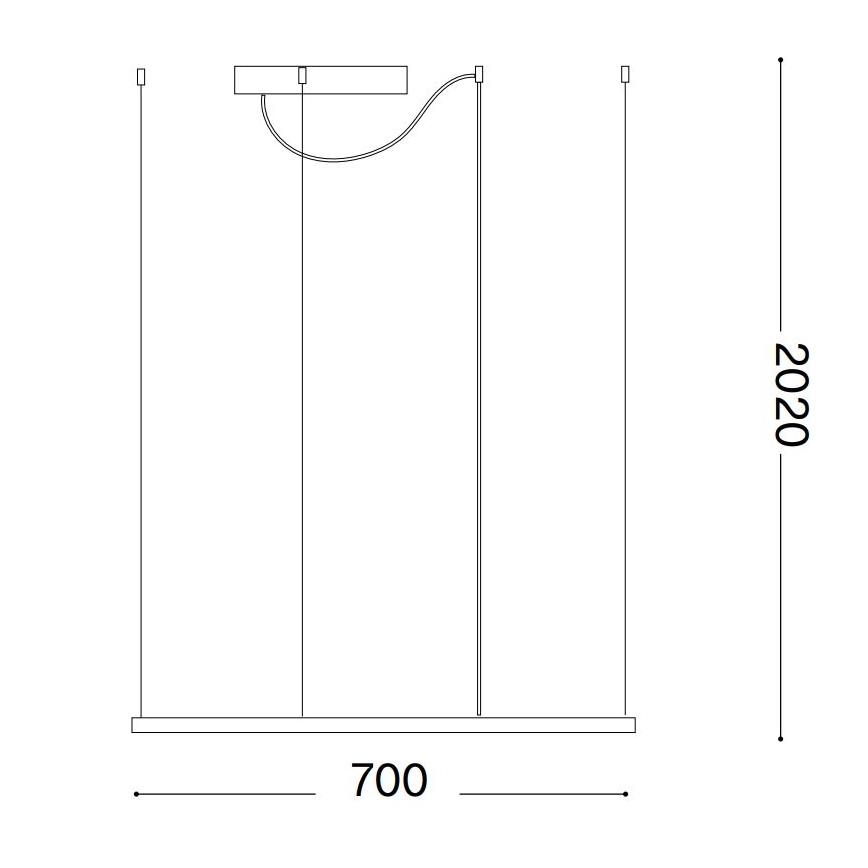 Ideal Lux - Lampa wisząca LED na linkach ORACLE SLIM LED/44W/230V 3000K CRI 90 70x70 cm czarna