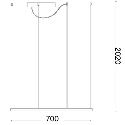 Ideal Lux - LED Żyrandol na lince ORACLE SLIM LED/44W/230V 3000K CRI 90 70x70 cm złoty