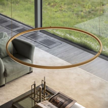 Ideal Lux - LED żyrandol na linkach ORACLE SLIM LED/53W/230V 3000K CRI 90 śr. 90 cm złoty