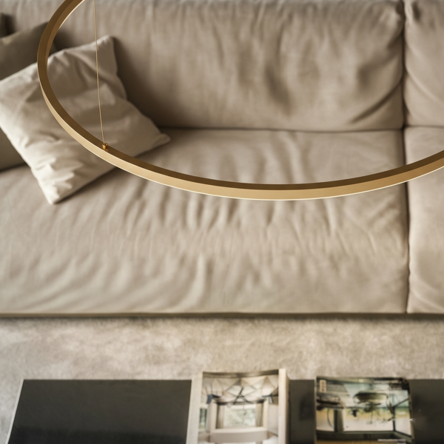 Ideal Lux - LED żyrandol na linkach ORACLE SLIM LED/53W/230V 3000K CRI 90 śr. 90 cm złoty