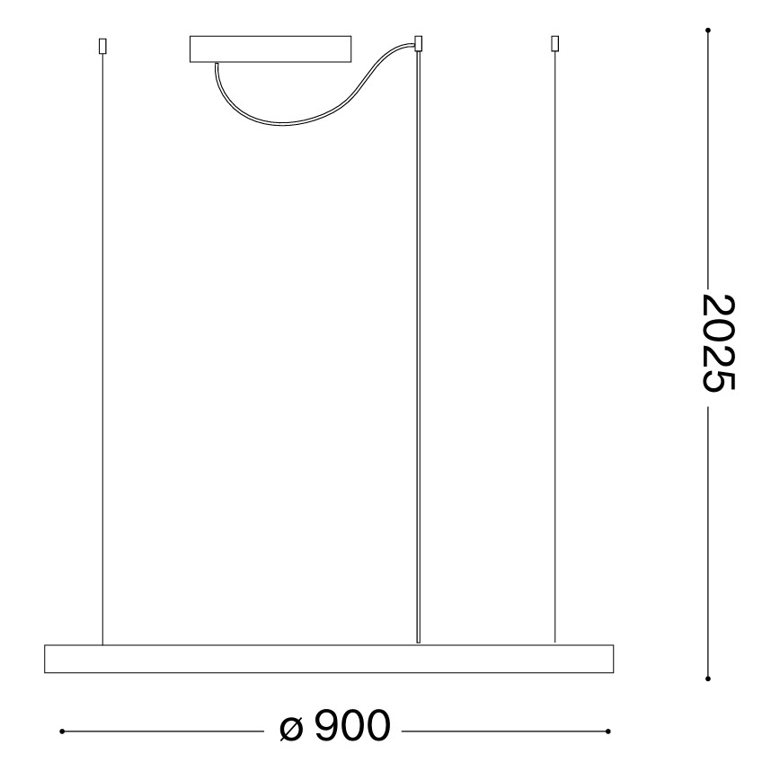 Ideal Lux - LED żyrandol na linkach ORACLE SLIM LED/53W/230V 3000K CRI 90 śr. 90 cm złoty