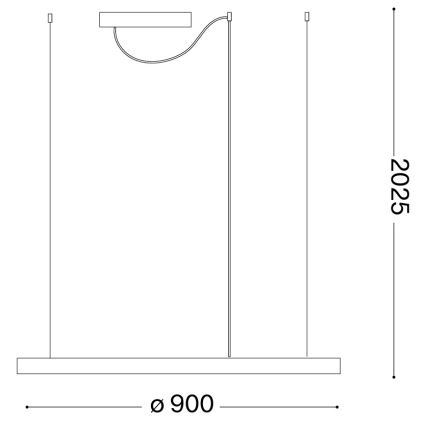 Ideal Lux - LED żyrandol na lince ORACLE SLIM LED/53W/230V 4000K CRI 90 śr. 90 cm złoty