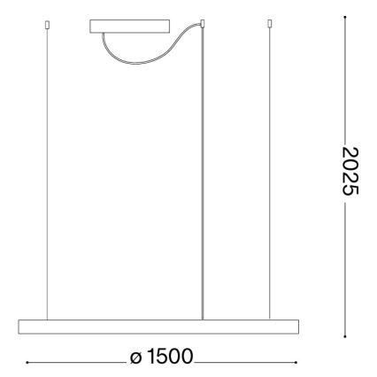 Ideal Lux - Żyrandol LED na linkach ORACLE SLIM LED/81W/230V 3000K CRI 90 śr. 150 cm złoty