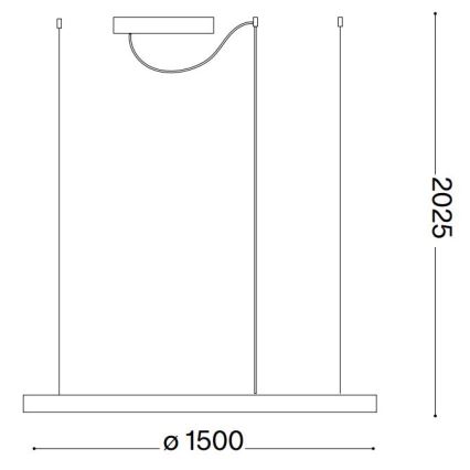 Ideal Lux - Żyrandol LED na linkach ORACLE SLIM LED/83W/230V 2700K CRI 90 Śr. 150 cm czarny