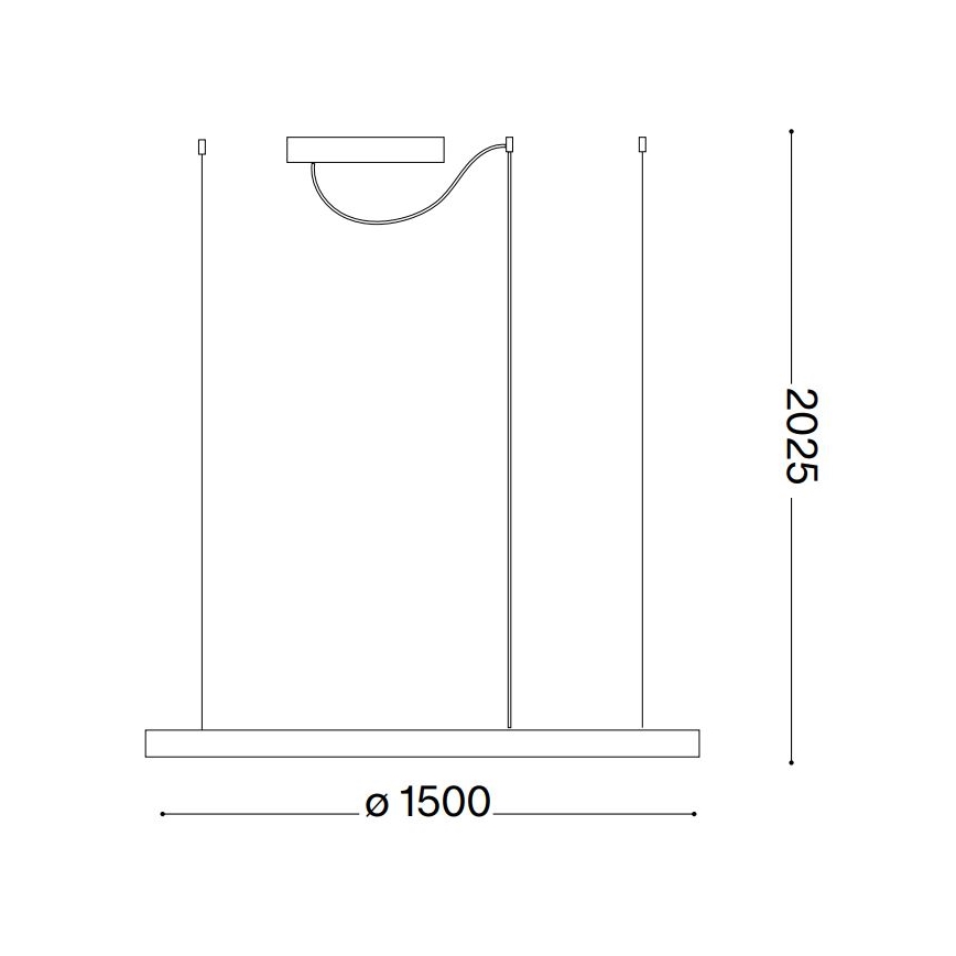 Ideal Lux - Żyrandol LED na linkach ORACLE SLIM LED/83W/230V 2700K CRI 90 Śr. 150 cm czarny