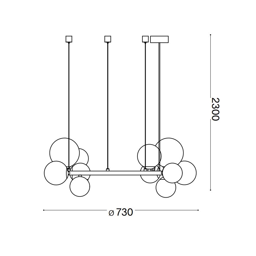 Ideal Lux - Żyrandol LED na linkach PERLAGE 11xG9/3W/230V śr. 73 cm złoty/dymny beż