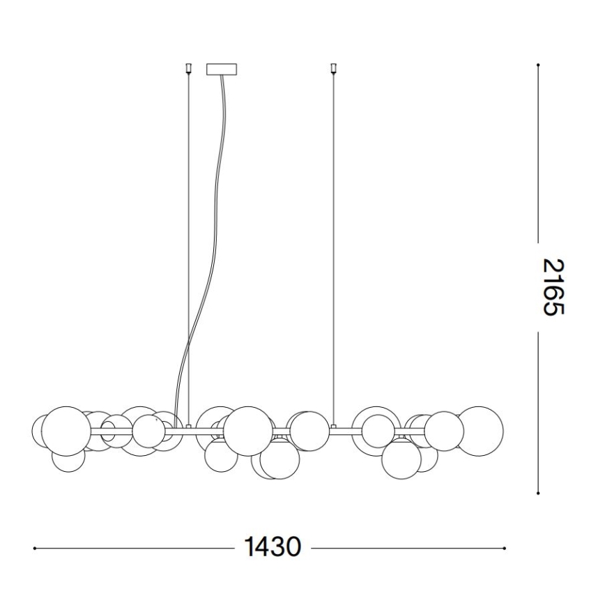 Ideal Lux - LED żyrandol na przewodzie PERLAGE 30xG9/3W/230V 143 cm czarny/czarny dymiony