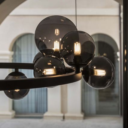 Ideal Lux - LED żyrandol na przewodzie PERLAGE 30xG9/3W/230V 143 cm czarny/czarny dymiony