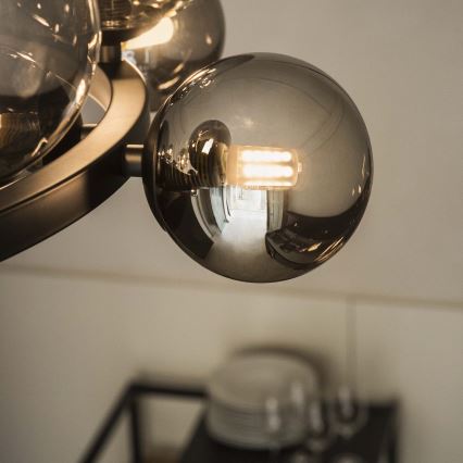 Ideal Lux - LED żyrandol na przewodzie PERLAGE 30xG9/3W/230V 143 cm czarny/czarny dymiony
