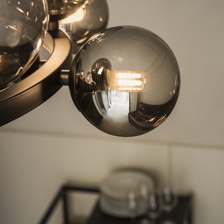 Ideal Lux - LED żyrandol na przewodzie PERLAGE 30xG9/3W/230V 143 cm czarny/czarny dymiony
