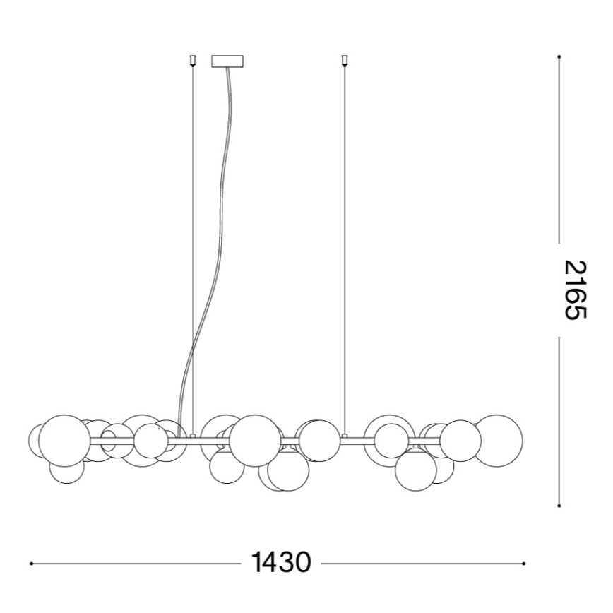 Ideal Lux - Żyrandol LED na lince PERLAGE 30xG9/3W/230V 143 cm złoty/dymny beżowy