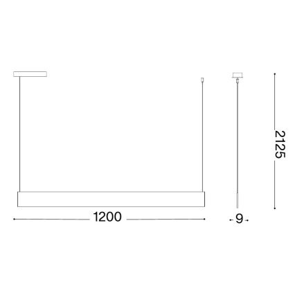 Ideal Lux - Żyrandol LED na lince STEEL LED/24W/230V 3000K CRI 90 120 cm biały